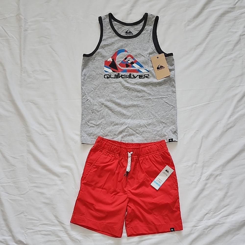 Quiksilver Gray Tank with Red Shorts